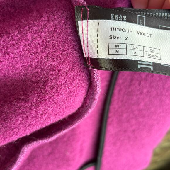 ba&sh Wool Belted Lady Coat M NWOT Fuchsia Purple Jacket Glam Preppy Old Money - Picture 4 of 8